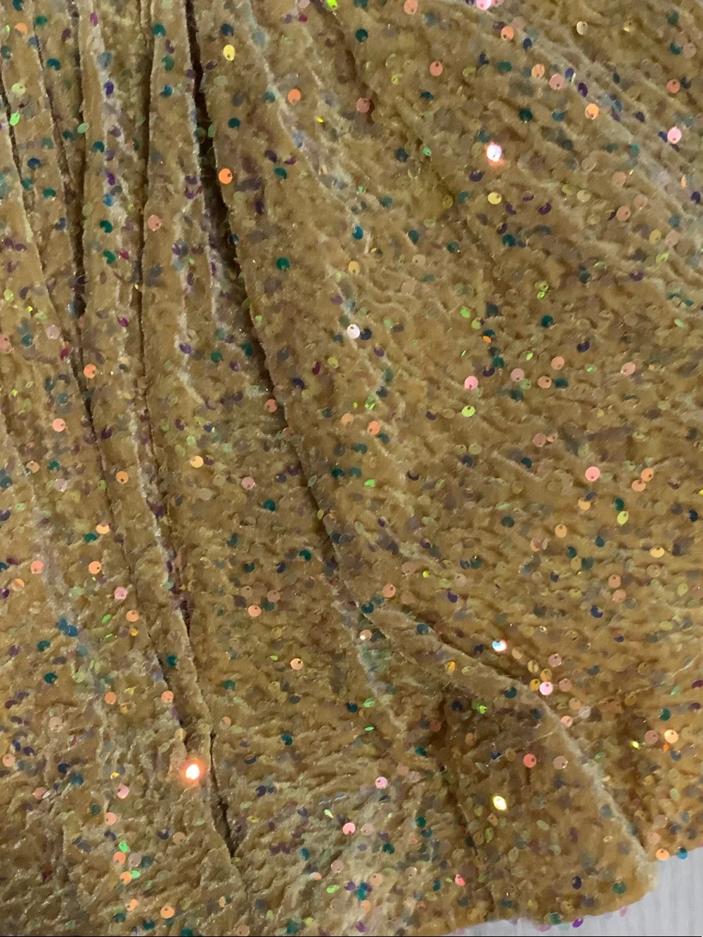 Mia Belle Girls Sparkley Gold Sequin Girls' Padgeant Dress